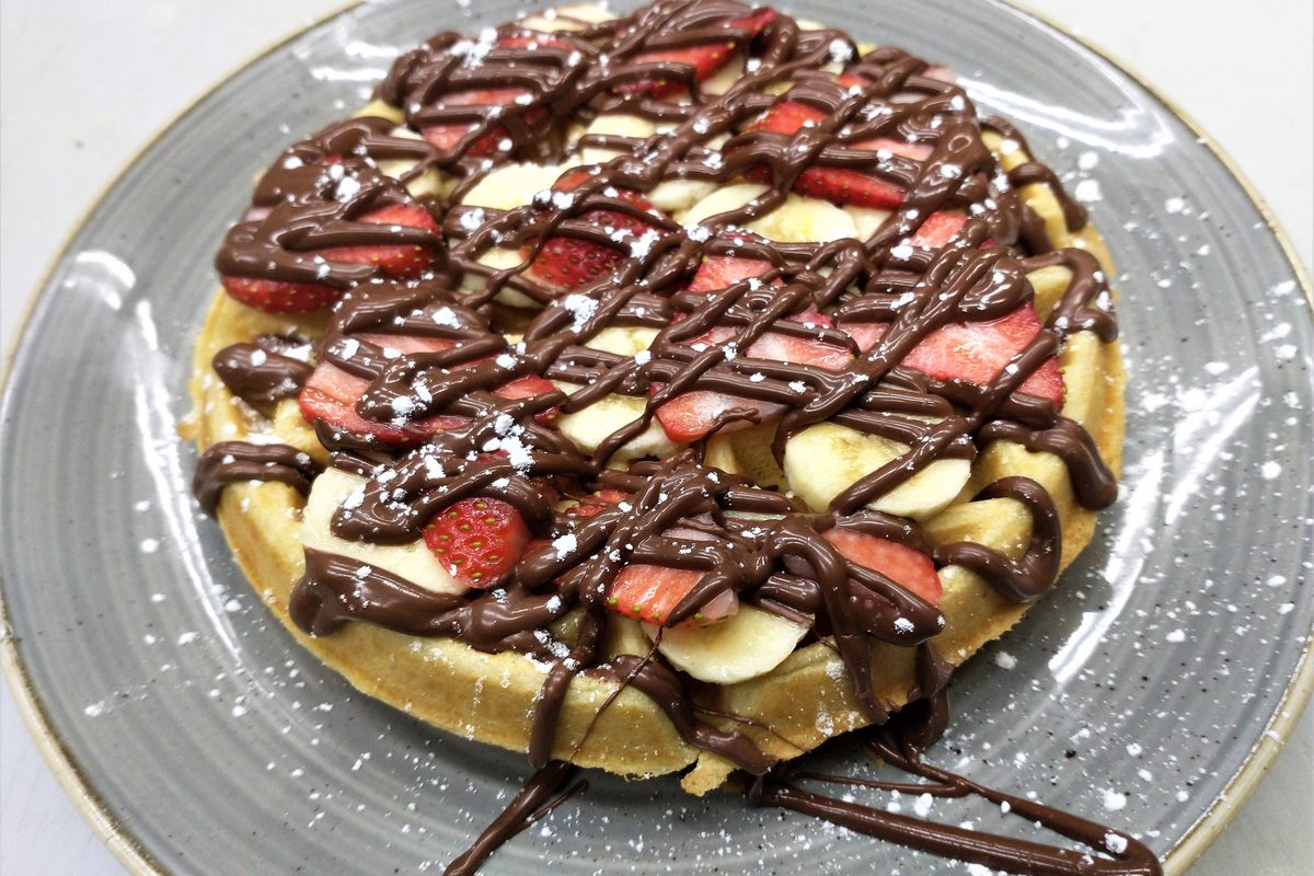 Strawberry banana Nutella waffle